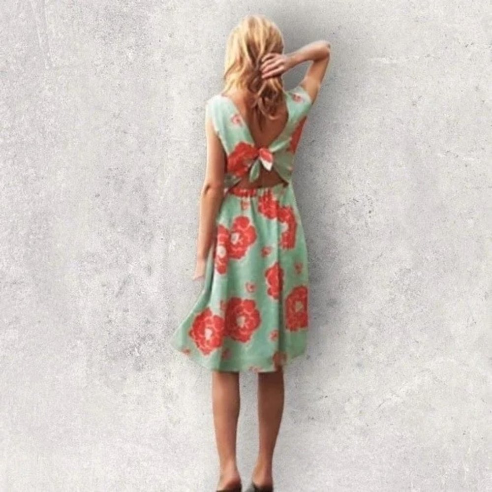 Anthropologie Corey Lynn Calter Floral Open Back Dress- 4